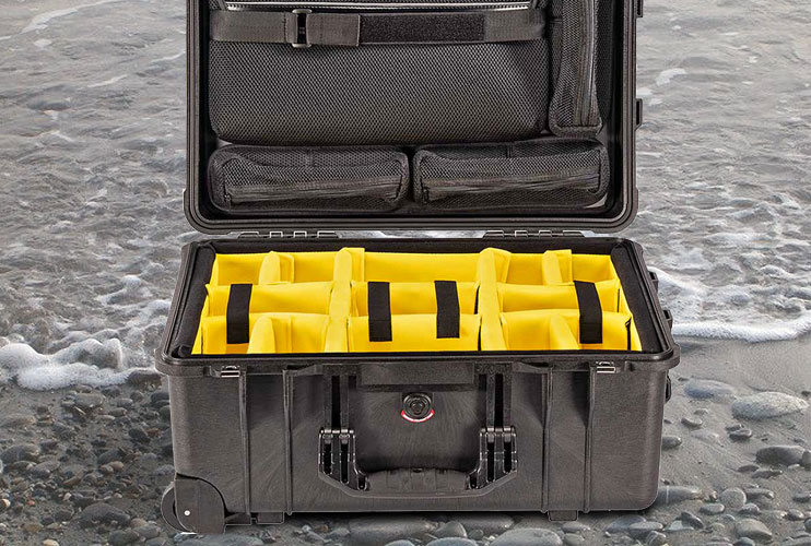 Peli 1560 and 1560SC case with new yellow dividers