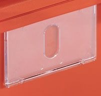 close up of an orange peli air 1465ems case Business Card Holder