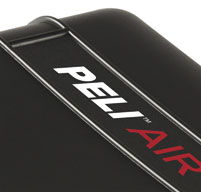 close up of a peli air case with showing the super-light Proprietary HPX2 Polymer