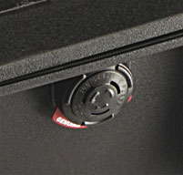 a close up of a peli air 1595 cases Automatic Purge Valve