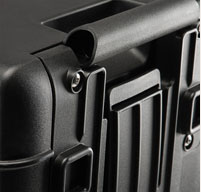 a close up of a peli air 1607 case Retractable Extension Handle