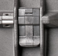 a close up of a peli 1610m mobility cases Easy open double throw latches