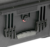 close up of Peli 1630 transport Case Fold down handles
