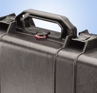 Close up of peli 1720 long cases Fold down side handle
