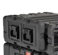 close up of peli hardigg blackbox 7u rack mount cases Moulded-in rib design which provides secure stacking and interlock.