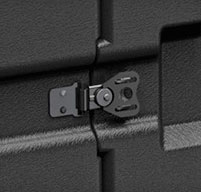 close up of peli hardigg blackbox 7u rack mount cases Recessed heavy duty twist latches which keep contents secure during transport