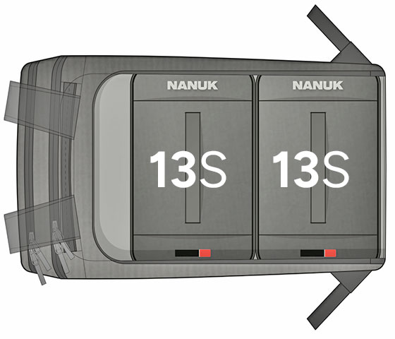 nanuk n-cubik 13s organisers inside a 30L backpack