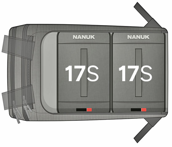 nanuk n-cubik 17s organisers inside a 30L backpack