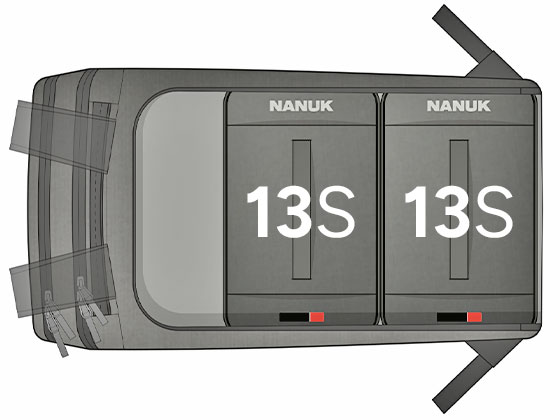 nanuk n-cubik 13s organisers inside a 35L backpack